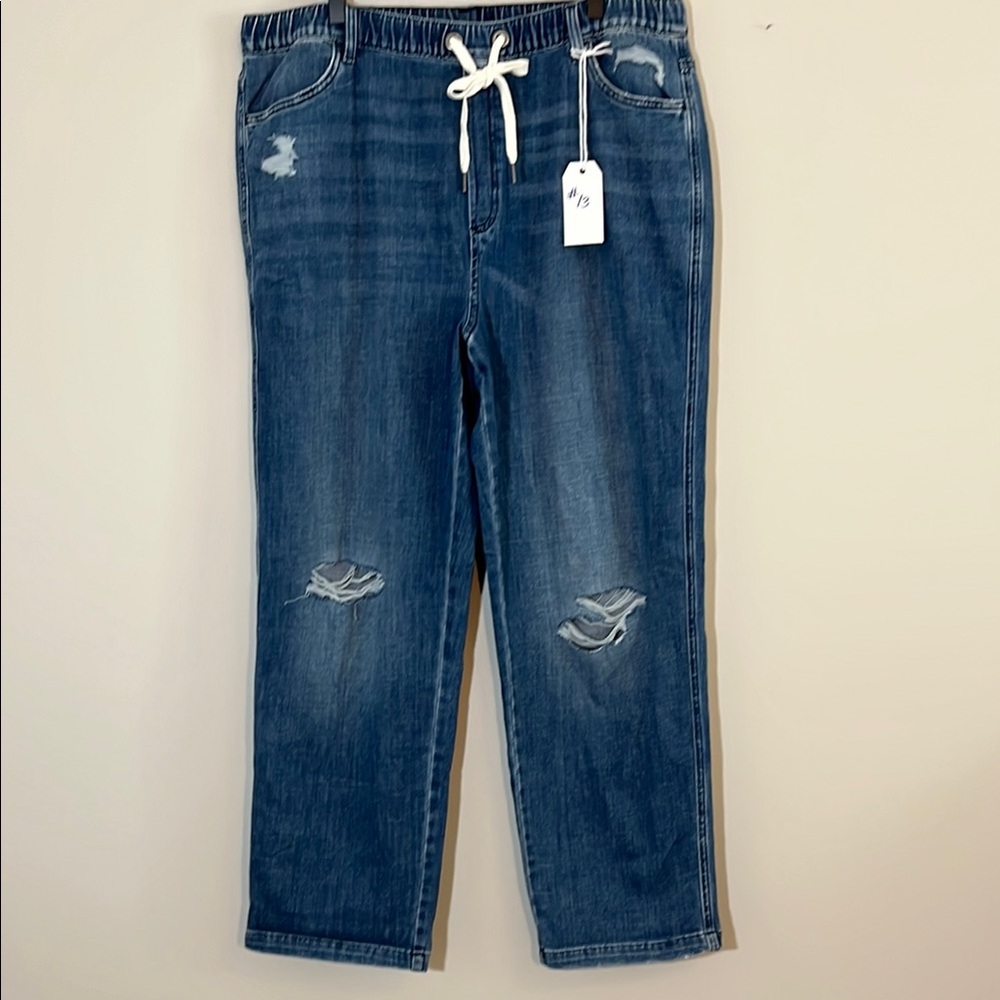 Aerie Drawstring Distressed Jeans size XL